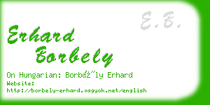 erhard borbely business card